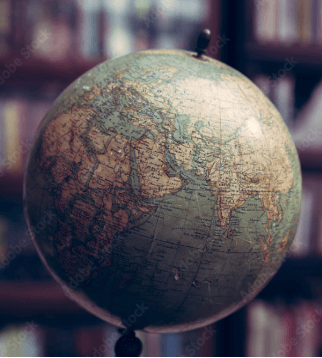 old looking globe of the world